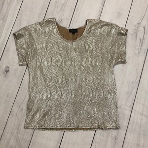 Topshop metallic gold top